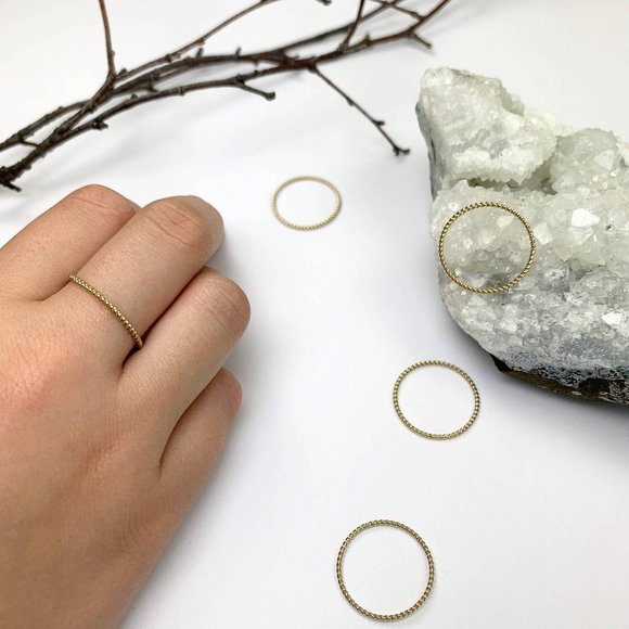 NWT Brooke Rope Ring // 14k Gold Filled (Size 5) - Picture 1 of 2